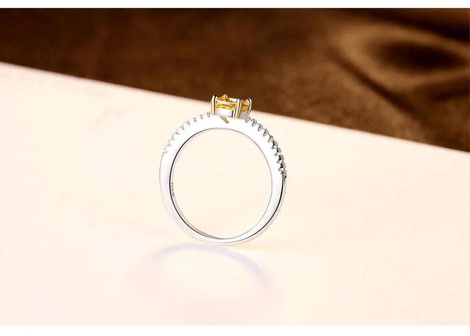 Новинка, женское роскошное квадратное кольцо с натуральным цитрином, камень для рождения, солитер, кольцо из натуральной 925 пробы серебра, хорошее ювелирное изделие для женщин
