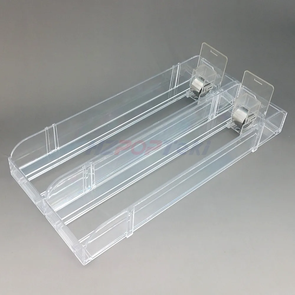 Unibody двойной L28cm пластиковый стеллаж для супермаркетов сигарет продукты автоматическое пополнение толкатель система 10 шт