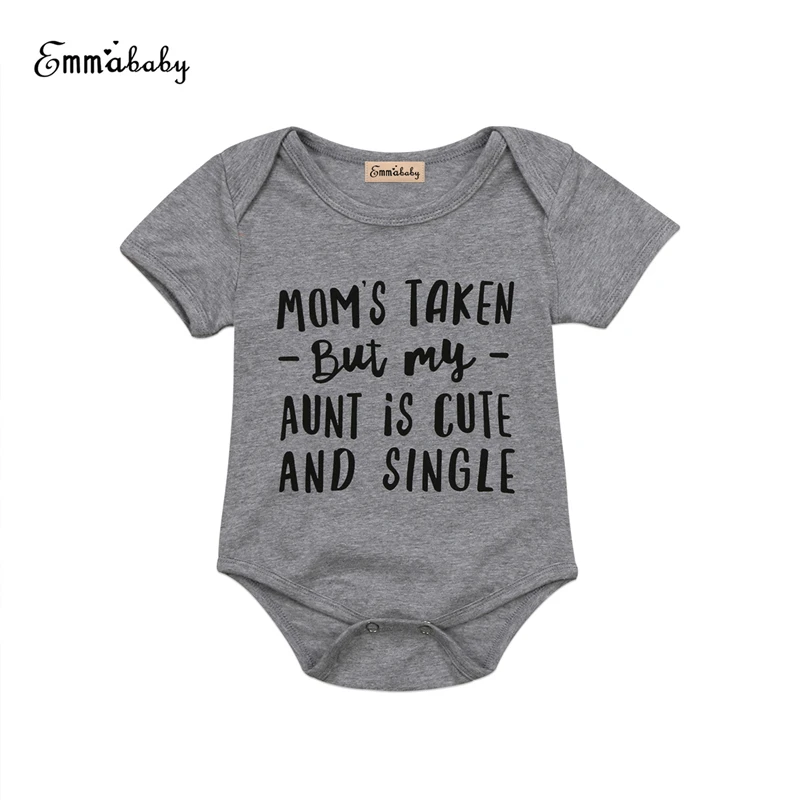 Emmababy для маленьких мальчиков Боди тетя милый короткий рукав серый 2018