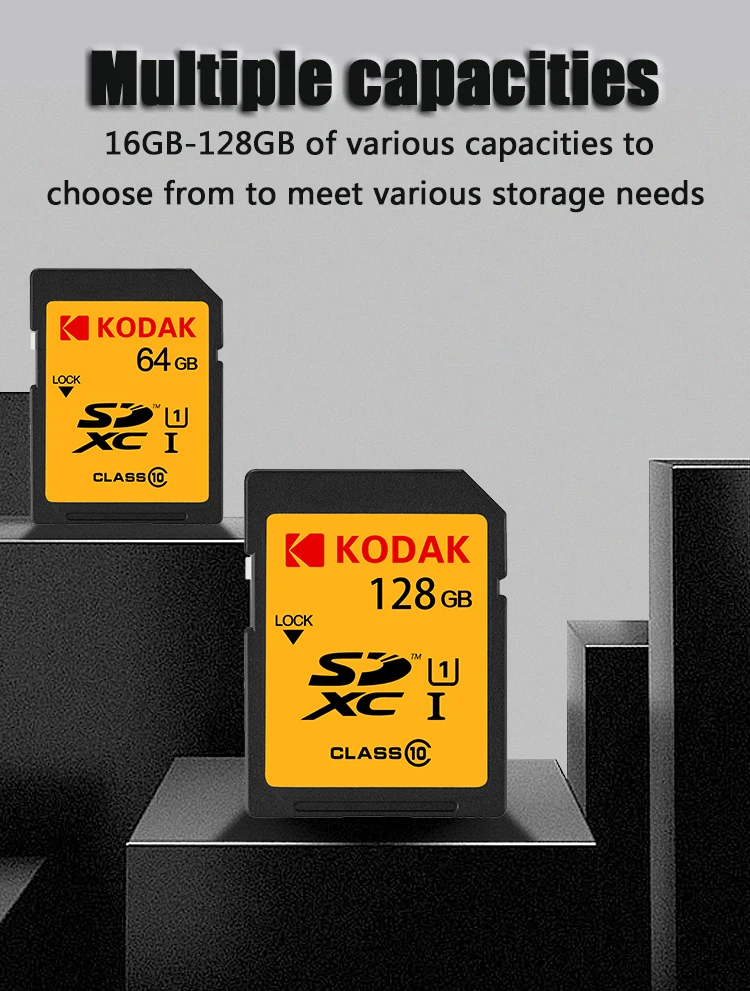 Sd-карта Kodak 64 Гб карта памяти 128 ГБ SDXC U3 V30 carte sd 256 ГБ для sony Canon Nikon micro SLR цифровая камера cartao de memoria