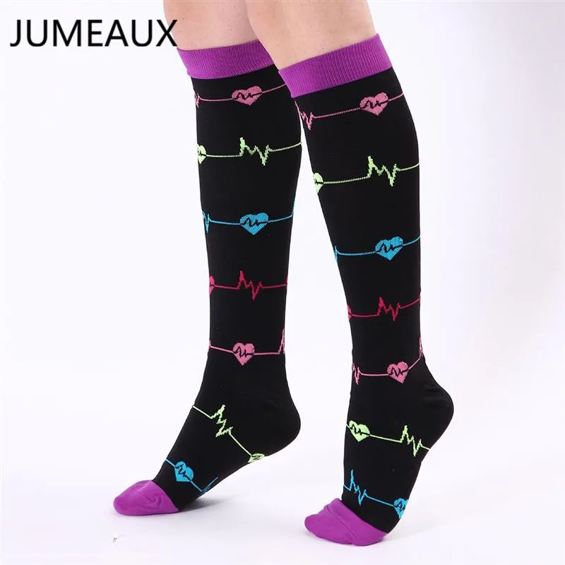 JUMEAUX, для мужчин и женщин, для поддержки ног, Стрейчевые Компрессионные носки, носки ниже колена, дышащие, для путешествий, для активного отдыха, Sokken, подходят для унисекс