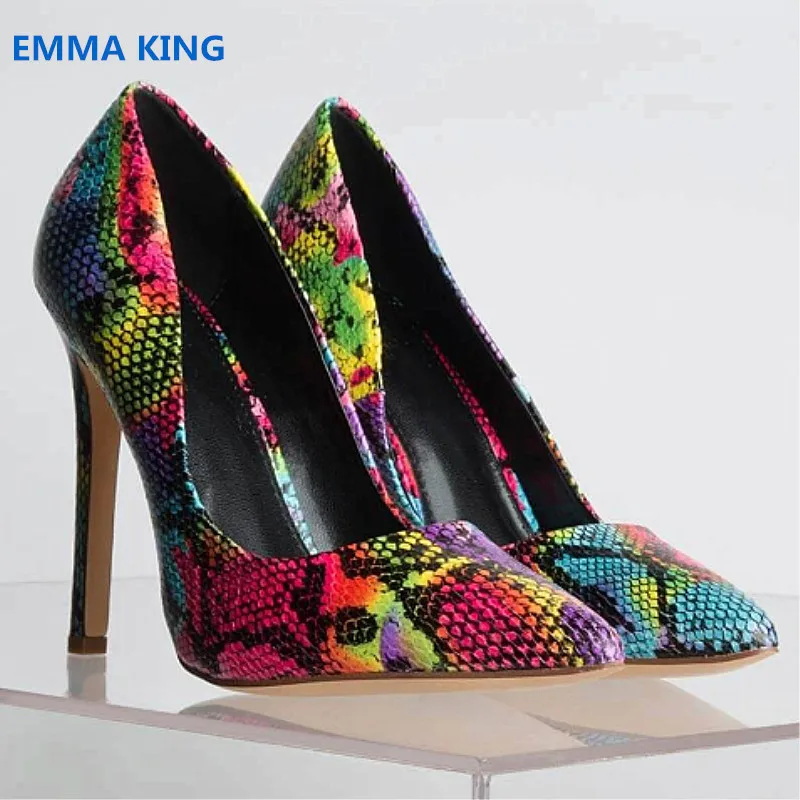 

Spring Autumn Sexy Shallow Women Pumps Snake Prints Stilettos Fashion Shoes Woman Pointed Toe High Heels Pumps Zapatos De Mujer