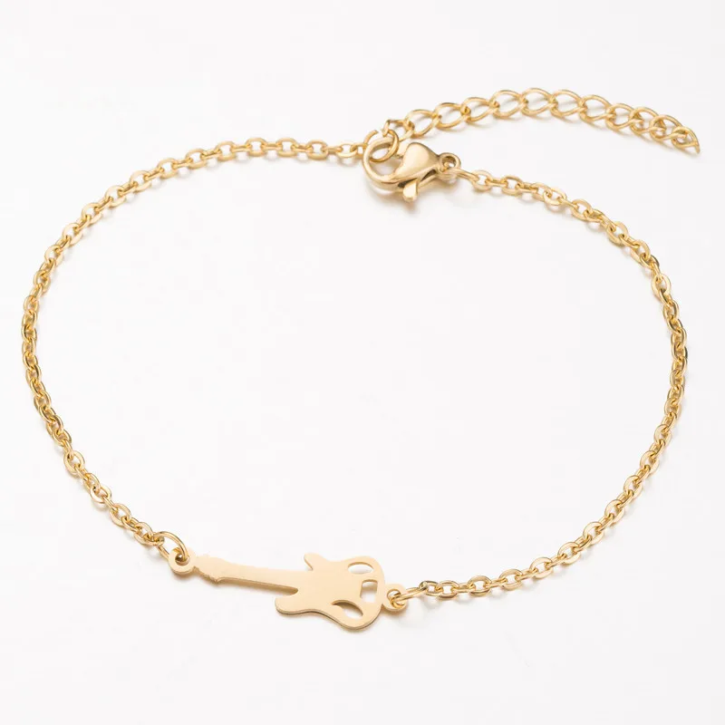 

Trendy Stainless Steel Guitar Bracelets Earring for Women Men Jewelry Adjustable Charm Bracelet & Bangle