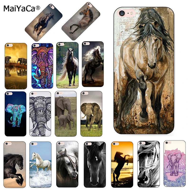 MaiYaCa бегущие лошади и слоны aimal чехол для телефона iPhone 8 12pro 6 6S Plus X XS MAX XR 5S SE 11pro max Coque