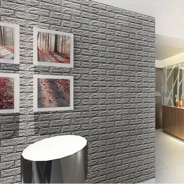60x30cm pe foam 3d wall stickers brick pattern waterproof self