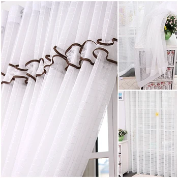 

High qulaity All-match white screens rustic modern curtain balcony readymade fabric curtain/tulle/yarn can customize other