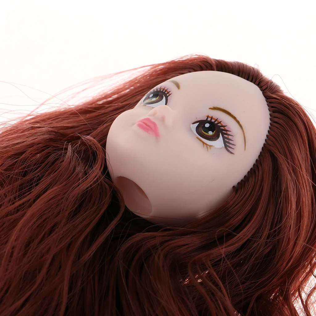 1/6 BJD Head Sculpt with Red Bronze Curly Hair for XinYi Doll Body Part DIY Accessories