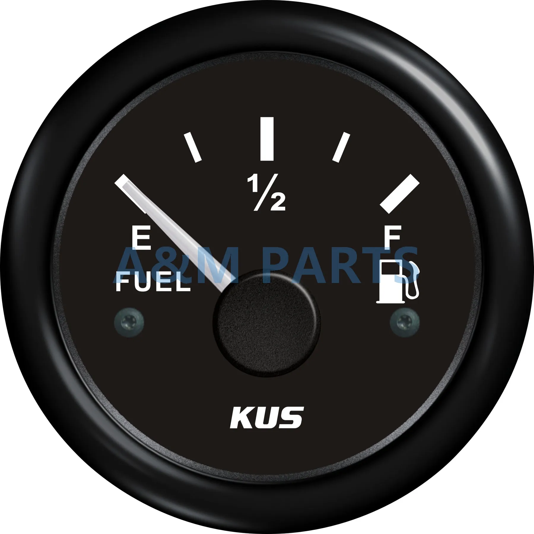KUS Fuel Gauge Marine Boat RV Car Gas Diesel Tank Level Gauge Black
