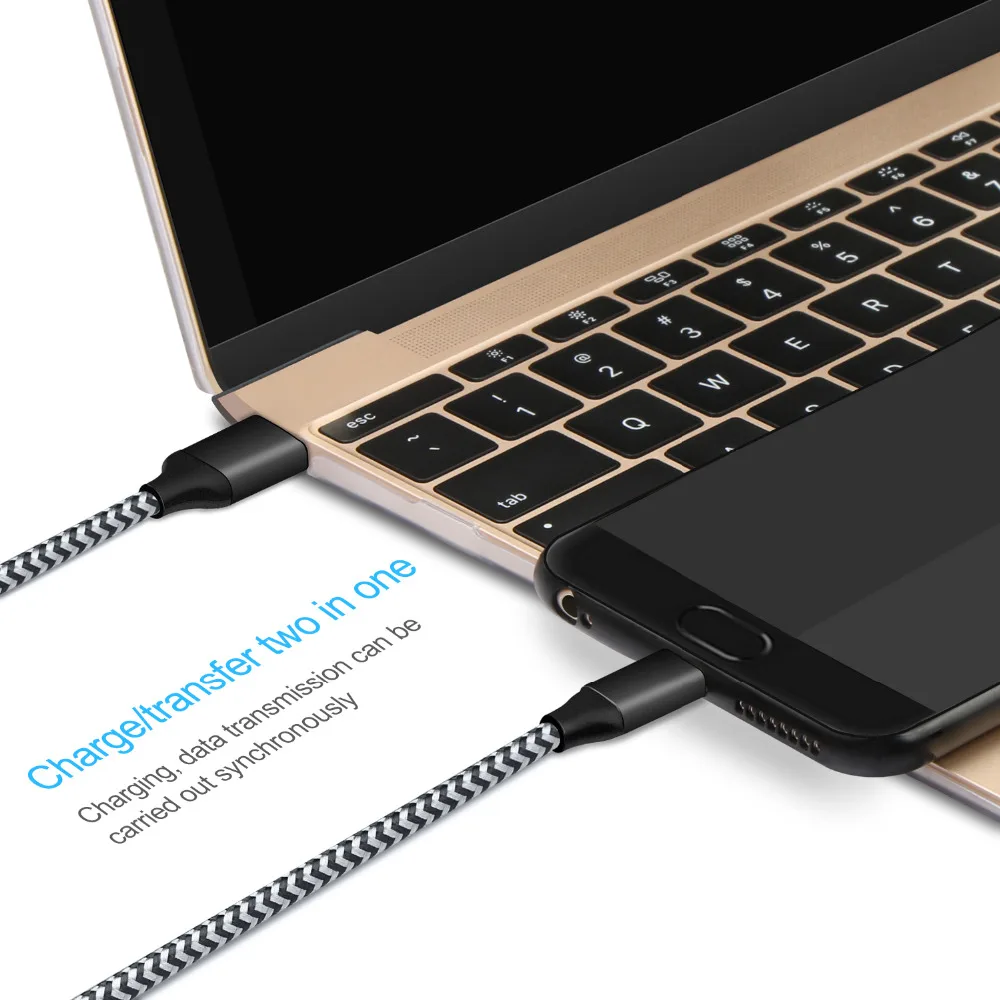 TeckNet зарядный кабель Micro usb type C зарядное устройство для iPhone кабель 1 м 2.4A/5 В провод для быстрого заряда тип-c USB кабель телефонные кабели