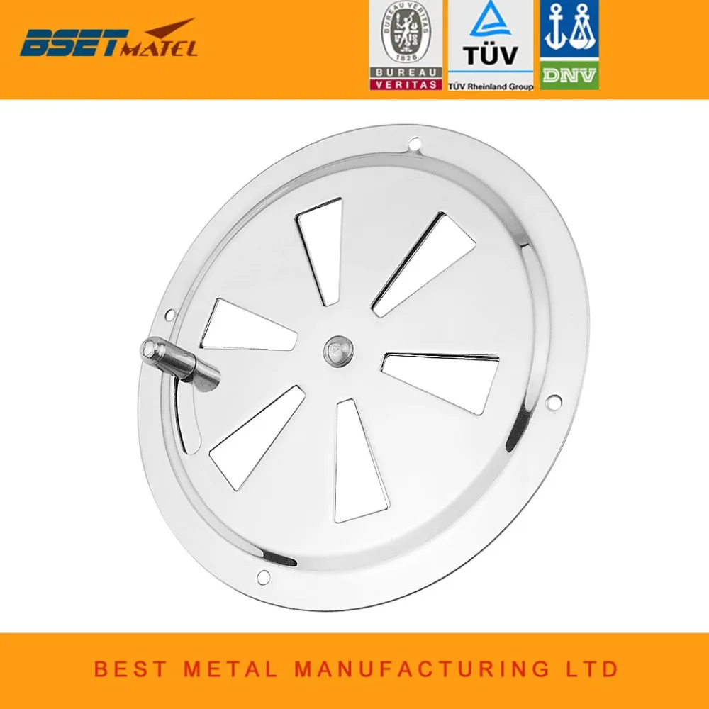 

Stainless Steel 316 Boat Marine Round Air Louver Vent Grille Ventilation Louvered Ventilator Grill Cover Side Knob Opening