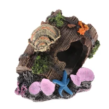 Пещера для рыбок, кривая, разбитая бочка для аквариума, декоративная искусственная пещера