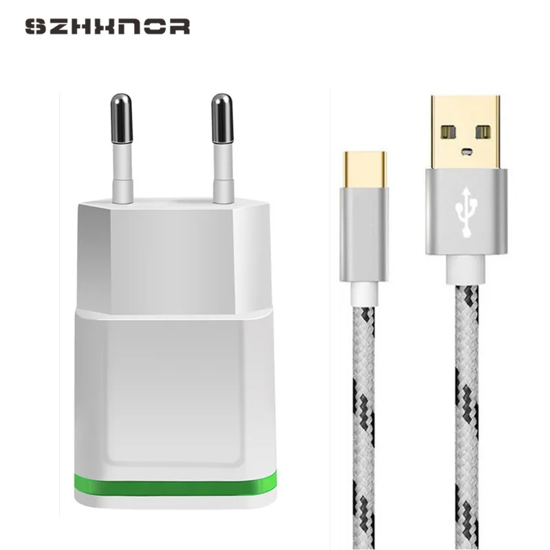 Светодиодный светильник типа C USB зарядное устройство EU 5V 2A 2 порта Быстрая