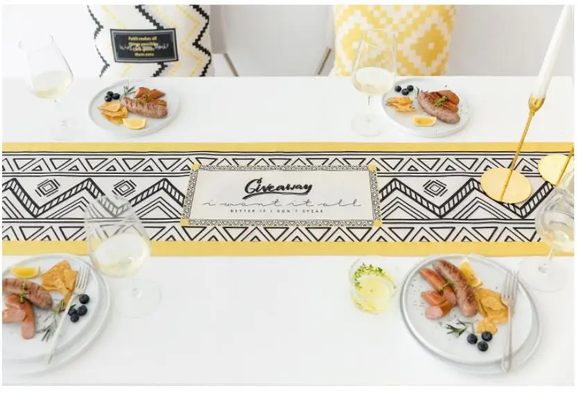 Скандинавские этнические геометрические дорожки для стола из хлопка и льна в деревенском стиле для свадьбы, Современная прямоугольная скатерть для обеденного стола, коврик для стола