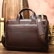 Винтажный Мужской портфель, сумка из натуральной кожи, сумка для ноутбука, деловая сумка для документов, Мужская офисная Портативная сумка на плечо для ноутбука