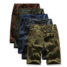 Новые мужские офисные шорты с несколькими карманами и принтом брюки из пяти предметов