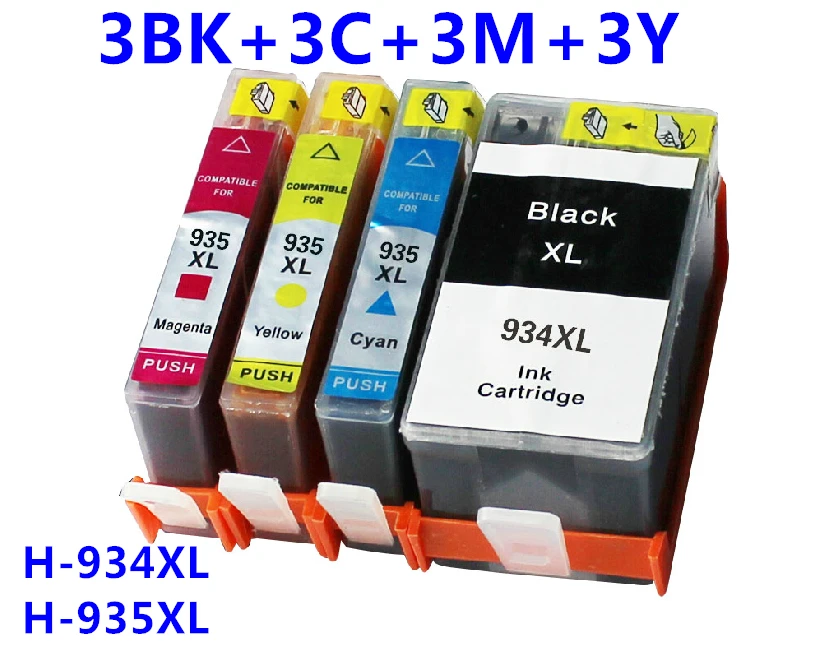 3 sets compatible ink cartridge for hp 934xl 935xl for HP Officejet Pro
