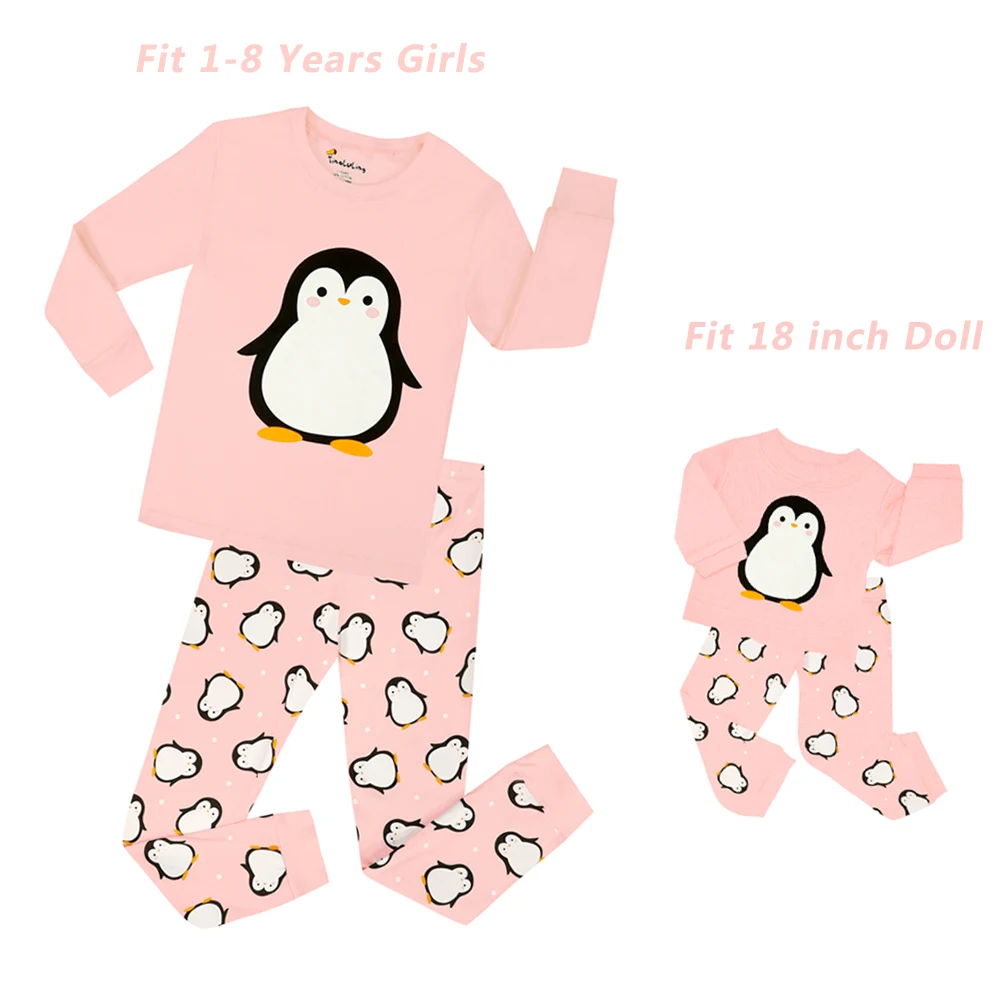 Одежда для кукол, комплекты пижамы с длинными рукавами для девочек Детская домашняя одежда принцессы детская одежда для сна с героями мультфильмов пижамы От 2 до 8 лет - Цвет: PC07