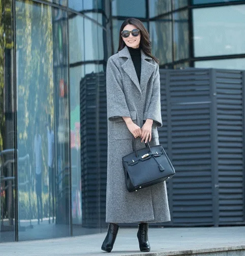 

2019 new style loose cuff lengthened wool coat
