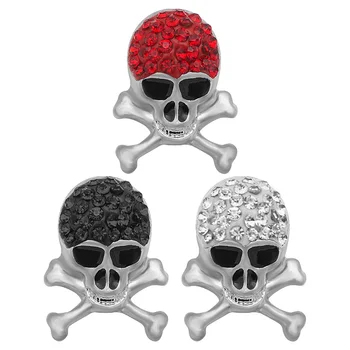 

New Fashion Punk Skull Rhinestone&Clay manual 18MM snap buttons DIY snap jewelry fittings Beauty KZ2145