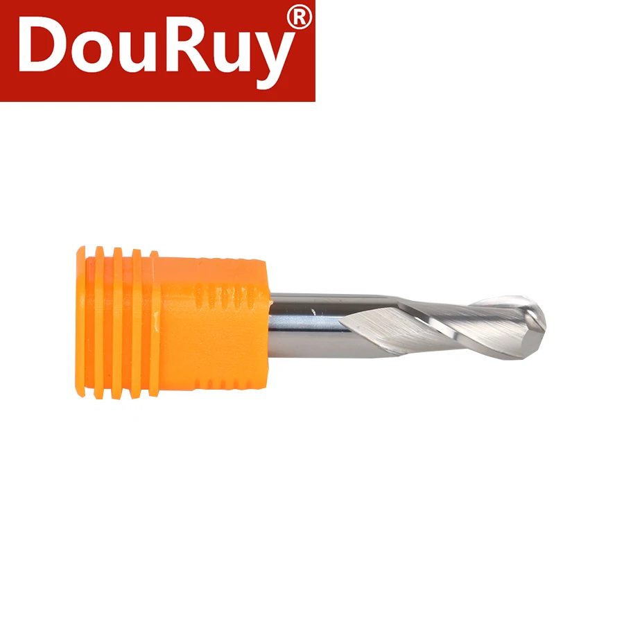 DouRuy 10pcs 4mm two flutes spiral flat ball nose end mill router bits