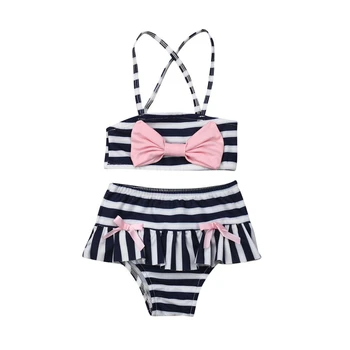 

Toddler Girls Swimwear Fashion Kids Baby Tankini Striped Tops Pants Outfits Swimsuit Clothes Swiming Suit For Girl Clothing Set
