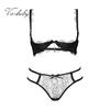 Varsbaby sexy dentelle ouvert tasse ensembles soutien-gorge Dames Sexy Cils Dentelle Sous-Vêtements ► Photo 1/6