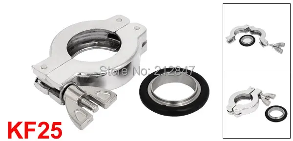 KF25 Aluminium Vacuum Fitting Wing Nut Flange Quick Clamp w Centering Ring