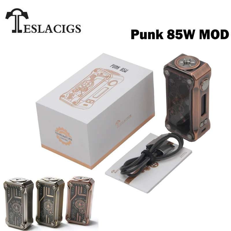 

Tesla Punk 85W Box Mod Vape Teslacigs Electronic Cigarette TC VW Punk Mod Support RDA RTA RDTA Tank Vaporizer