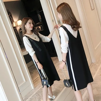 

Korean V Neck 2019 New Pocket 2 Pcs Set Striped Korean Two Piece Set Vintage Casual Fashion Open Side Split Woman Clothes