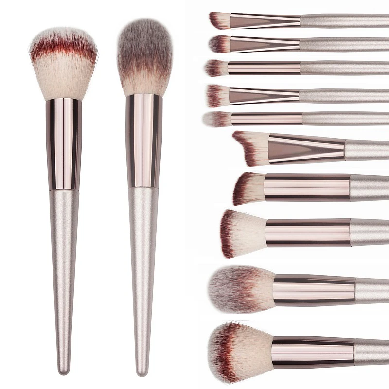 

Wooden Champagne Makeup Brushes Set for Foundation Powder Blush Eyeshadow Concealer Lip Eye Make Up Brush Luxury Cosmetics Tools