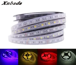 Xnbada светодиодные полосы 5050 DC12V 60leds/M 5 м/лот гибкий свет IP67 Водонепроницаемый