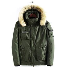 Для мужчин s зимнее пальто одноцветное Цвет плюс Плотные пуховики Для мужчин ветрозащитная куртка с капюшоном свободные военные Пальто Мужской брендовая одежда