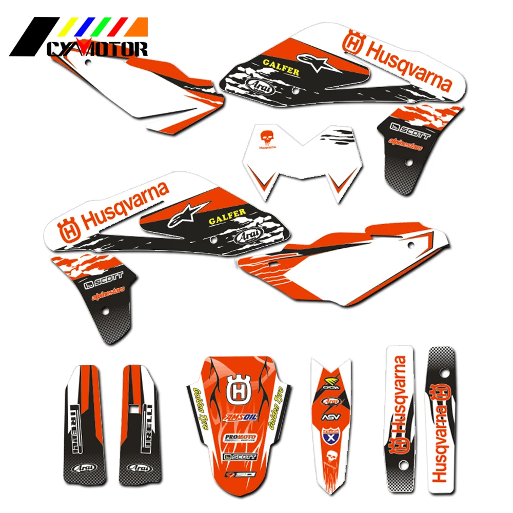 Motorcycle Customized Number Graphics Decals Stickers For Husqvarna TC250 TC450 TC510 2005 2006 2007 2008 Motobike Motorcycle Customized Number Graphics Decals Stickers For Husqvarna TC250 TC450 TC510 2005 2006 2007 2008 Motobike