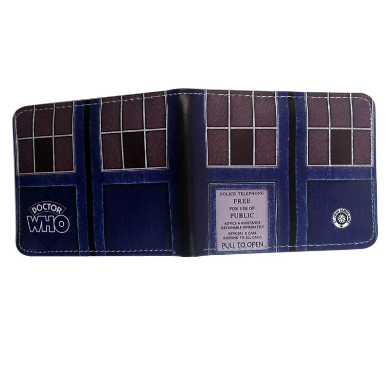 Кошелек для мужчин Doctor Who Blue Police Box PU искусственная кожа двойной складной кошелек держатель для карт Новинка