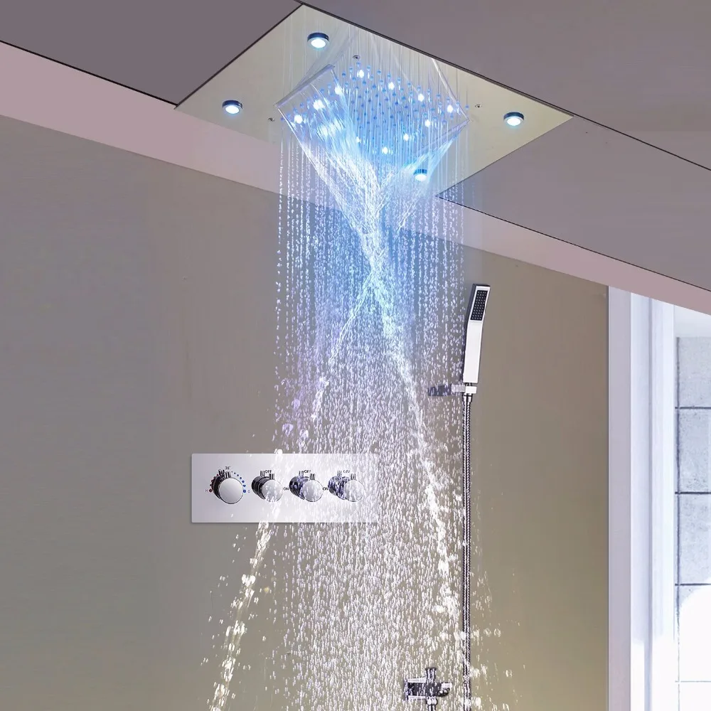 Shower Set Douche Waterfall Rainfall Large Ceiling Rain