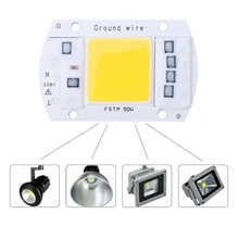 Светодиодный COB ламповый чип 20 Вт 30 Вт 50 Вт AC 220 В умный Светодиодный прожектор теплый белый
