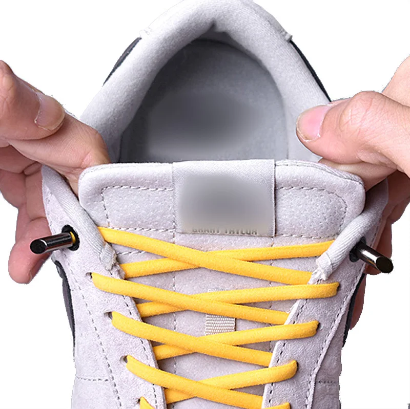 1 set New lazy Do not tie shoelaces fast and easy elastic sneaker men Women shoes laces metal shoelace buckle Lace buckle anchor