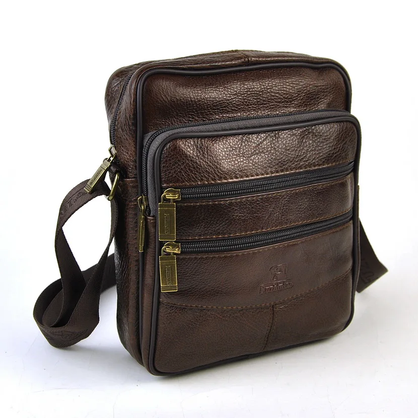 Men Genuine Real Leather Shoulder Bag Vintage Classic Messenger Retro
