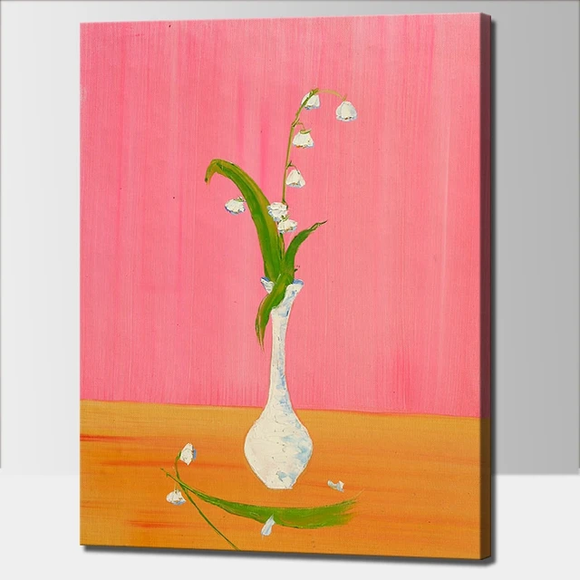 free shipping handpainted abstract flower painting simple acrylic
