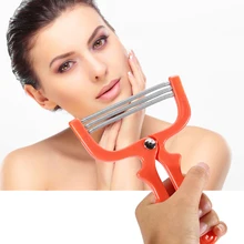 Электрический Безопасный ручной эпилятор для волос на лице устройство для удаления волос пластиковая Смола из нержавеющей стали пружинный инструмент для бритья волос
