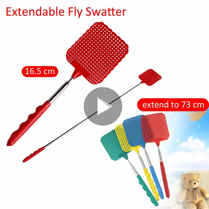

Dropshipping Plastic Telescopic Extendable Fly Swatter Prevent Pest Mosquito Tool Plastic Pest Control Products Color Randomly