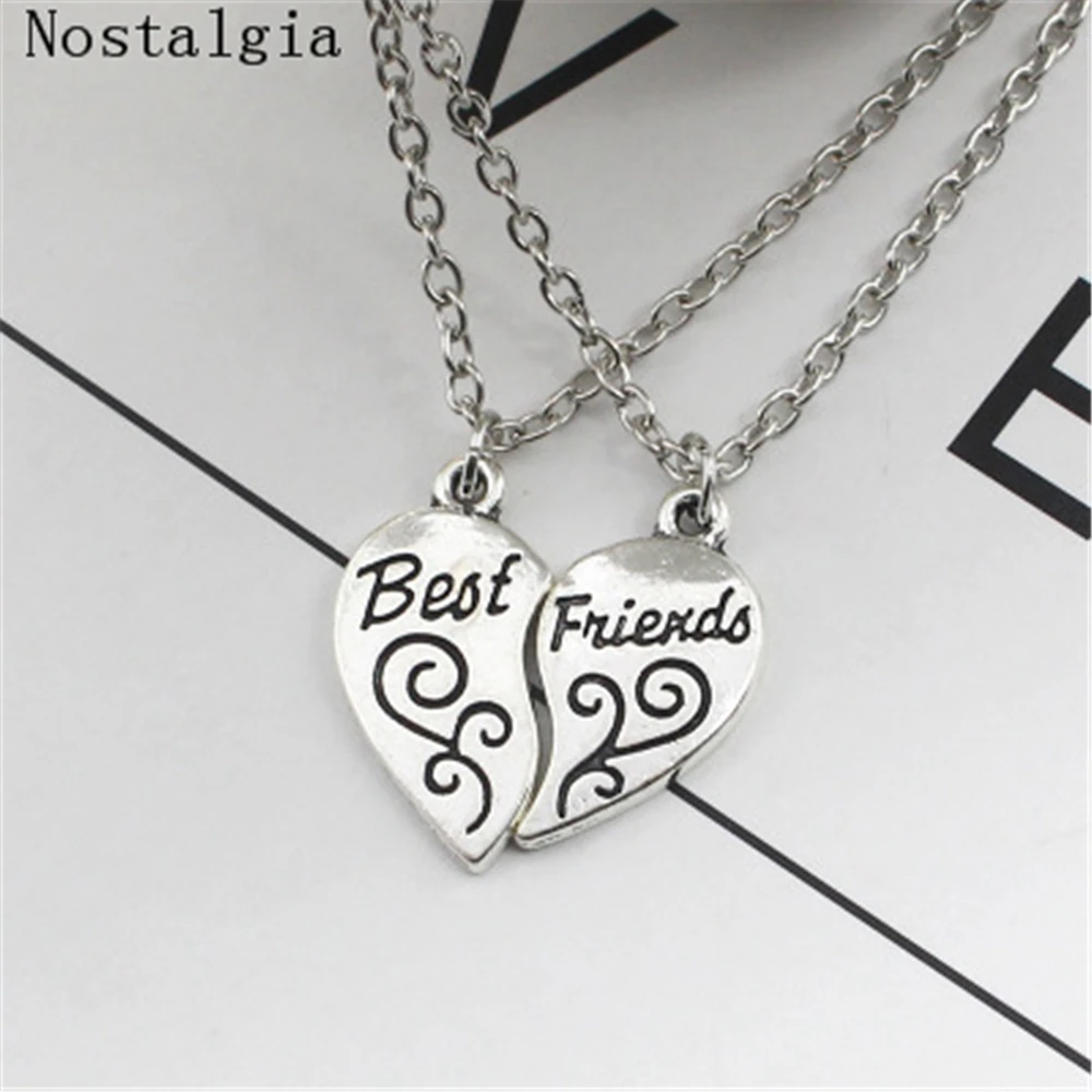 Лучшие друзья Персиковое сердце сшитое ожерелье с кулоном Love BFF колье для мужчин