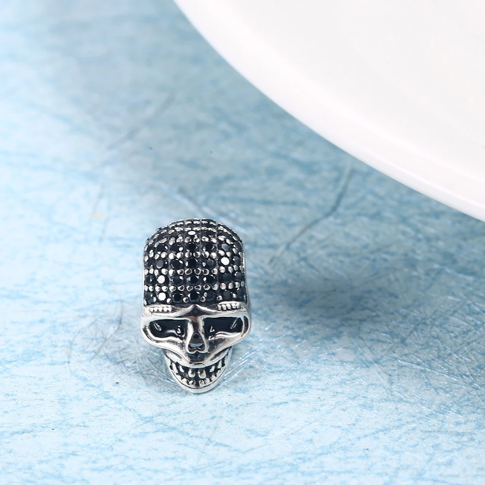 

RainMarch Fits Pandora Charms Bracelets Original 925 Silver 2019 Skull Beads Skeleton Charm Bead For Jewelry Making Dropshipping
