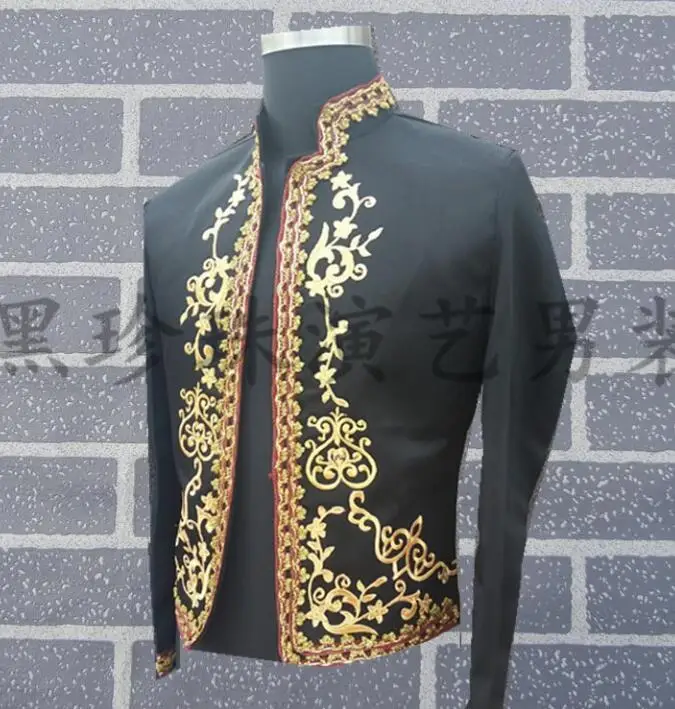 Vintage Men Suits Designs Masculino Homme Royal Stage Costumes For Singers Men Sequin Blazer Dance Clothes Jacket Style Dress