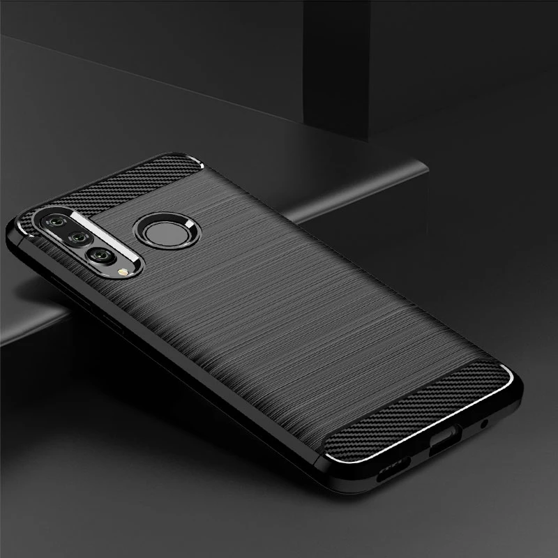

idoqi For Huawe Nova 4 Case Luxury Simple Brushed Silicone Carbon Fiber Texture Soft Back Case Cover For Huawei Nova4 Capa