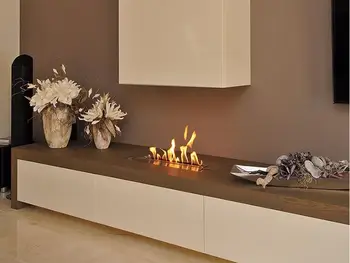 

18 inch silver or black wifi real fire intelligent indoor automatic ethanol fireplace with remote control