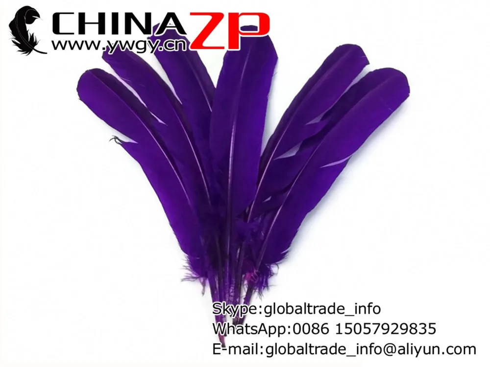 Turkey Quill Feathers, 1 4 lb - PURPLE Turkey Rounds Quill Wholesale Feathers (bulk)