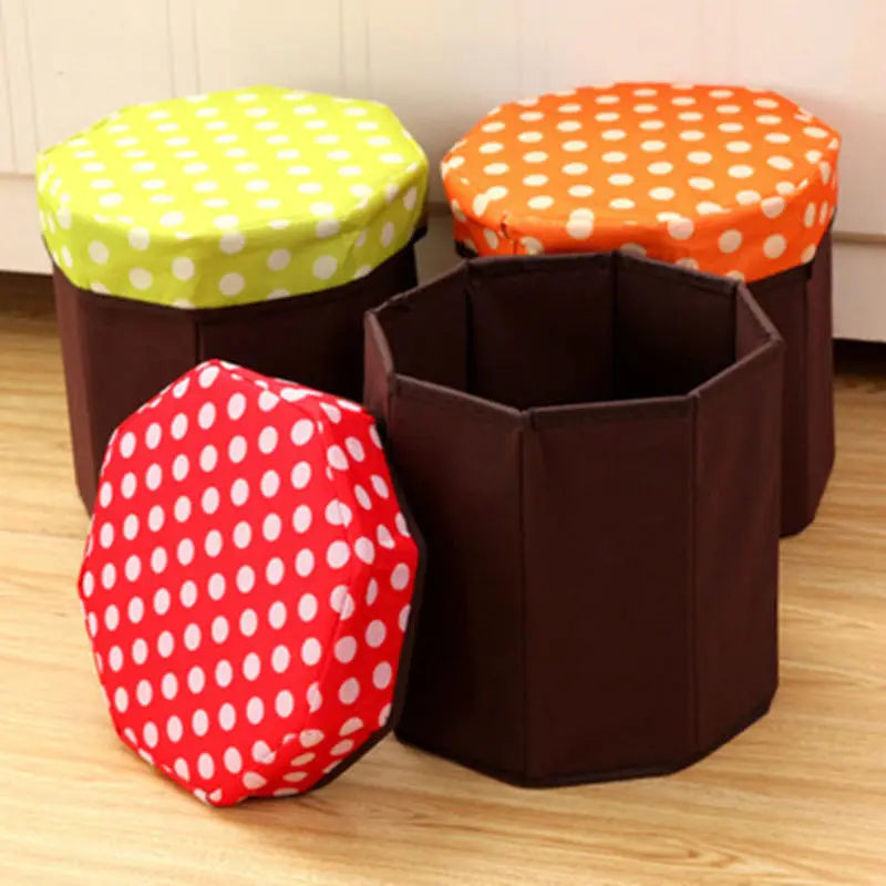 Brand New Storage Stool Creative Folding Storage Box Bins Finishing Box