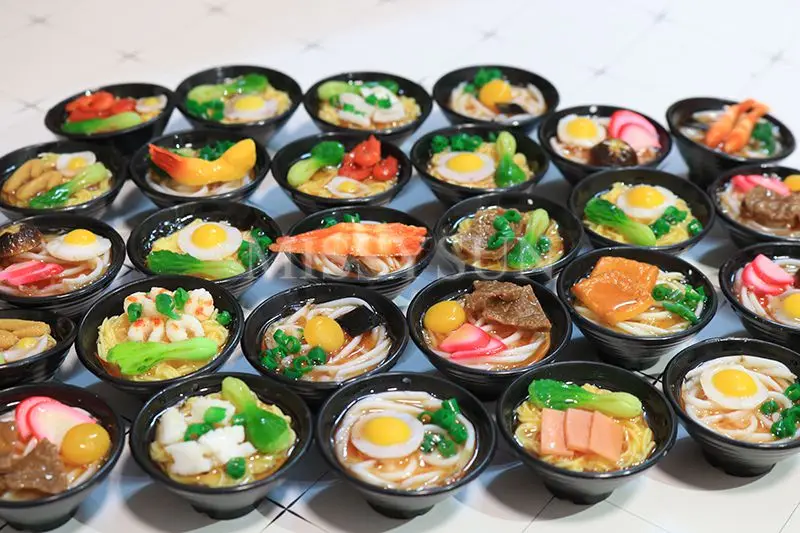 2PCS 1/6 Scale Miniature Japanese Seafood Noodles Pretend Food for Doll Accessories