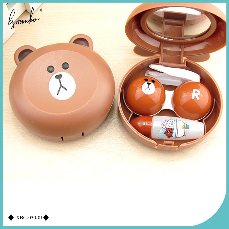 Lymouko дизайн милый маленький медведь контактные линзы чехол с зеркалом контактные линзы коробка для мужчин и женщин